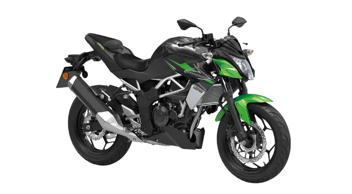 Z125 naked bike in witte studio