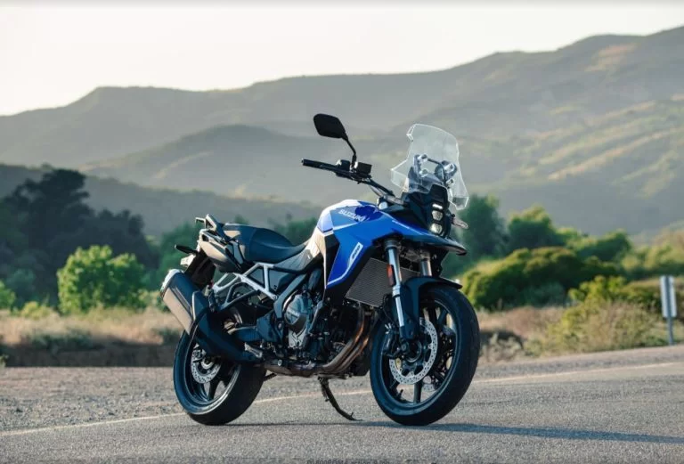 Blauwe Suzuki V-Strom