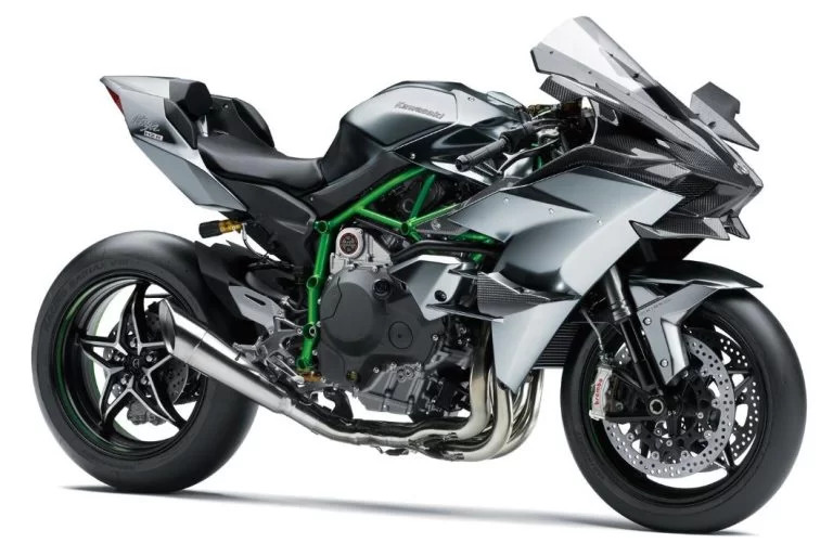 Kawasaki Ninja in een witte studio