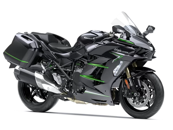 Kawasaki sport tour motor in witte studio