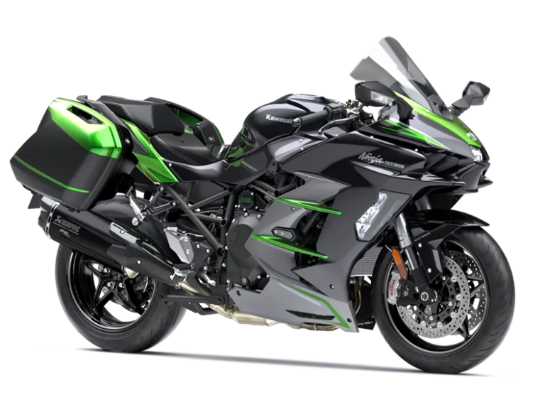 Kawasaki sport tourmotor in witte studio