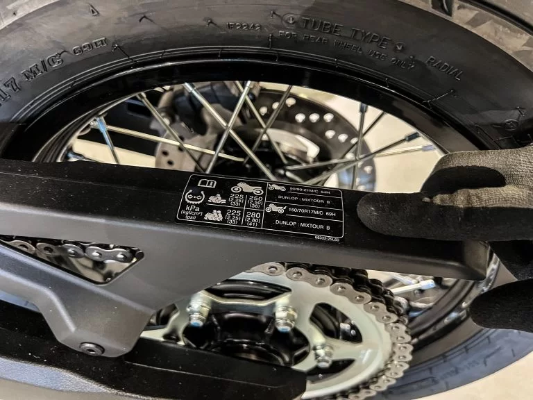 Bandenmaat van de motorband