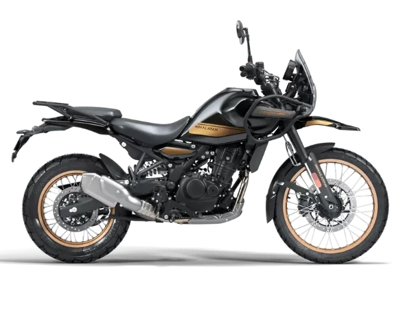 Himalayan 450 in een witte studio.