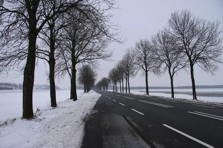 Besneeuwd en mogelijk glad wegdek in de winter