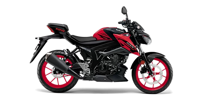 GSX-S125 in een witte studio.