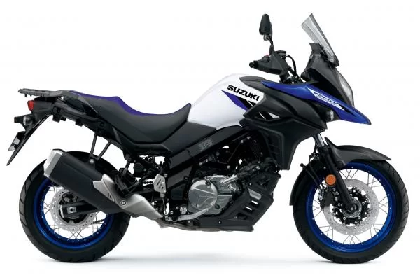 Suzuki v-strom dl650XT 2024 in het blauw met wit