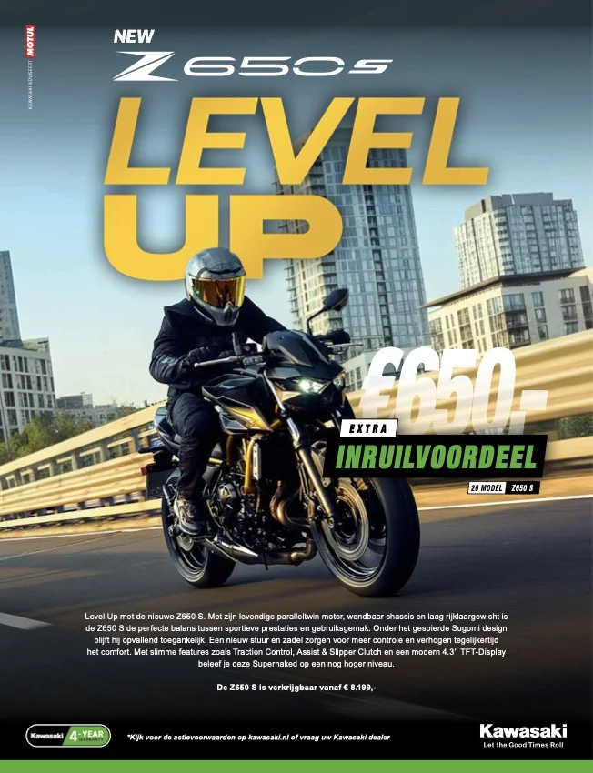 Kawasaki Z650 S 2026 inruilactie met 650 euro voordeel